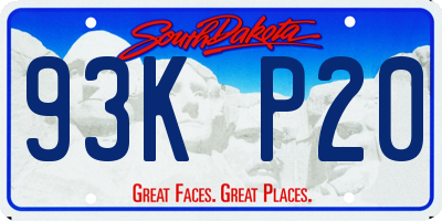 SD license plate 93KP20