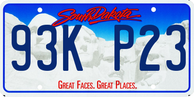 SD license plate 93KP23