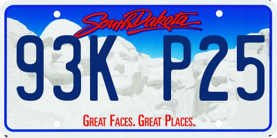 SD license plate 93KP25