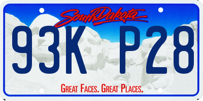 SD license plate 93KP28