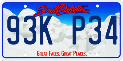 SD license plate 93KP34