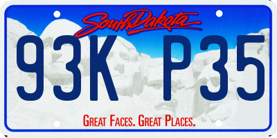 SD license plate 93KP35