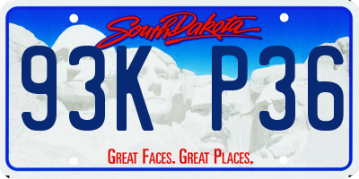 SD license plate 93KP36