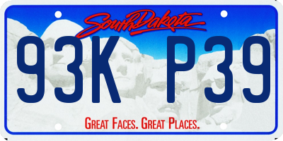 SD license plate 93KP39