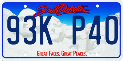 SD license plate 93KP40
