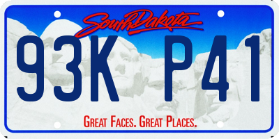 SD license plate 93KP41