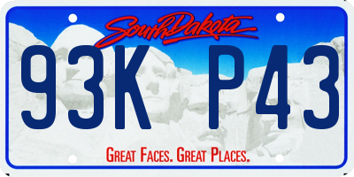 SD license plate 93KP43