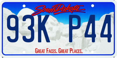 SD license plate 93KP44