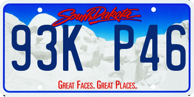 SD license plate 93KP46