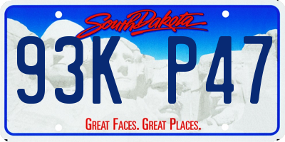 SD license plate 93KP47