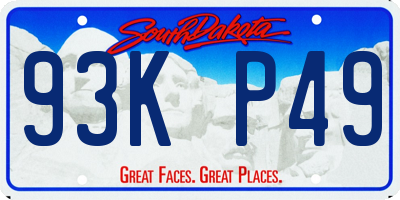 SD license plate 93KP49