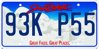 SD license plate 93KP55