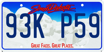 SD license plate 93KP59