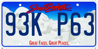 SD license plate 93KP63