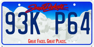 SD license plate 93KP64