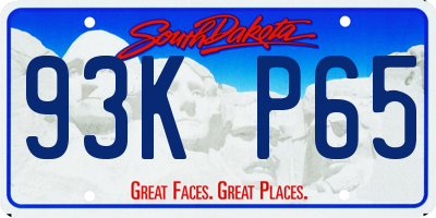 SD license plate 93KP65
