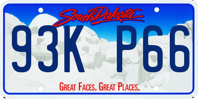 SD license plate 93KP66