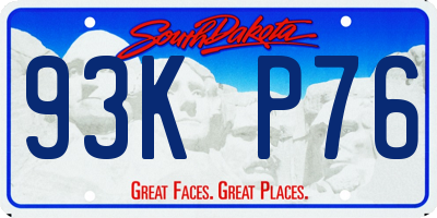 SD license plate 93KP76