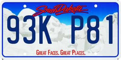 SD license plate 93KP81