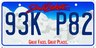 SD license plate 93KP82