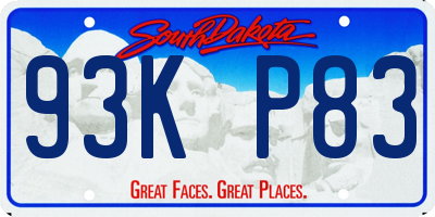 SD license plate 93KP83