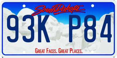 SD license plate 93KP84