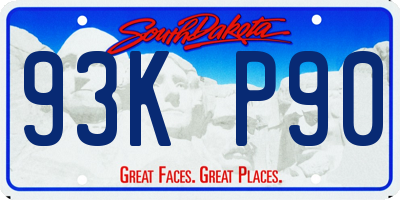 SD license plate 93KP90