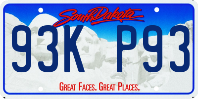 SD license plate 93KP93