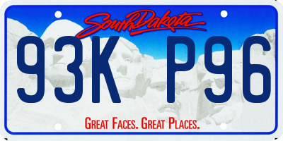 SD license plate 93KP96
