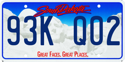 SD license plate 93KQ02