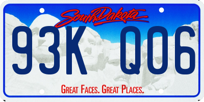 SD license plate 93KQ06
