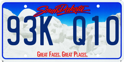 SD license plate 93KQ10