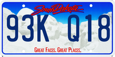 SD license plate 93KQ18