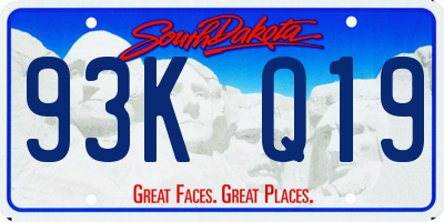 SD license plate 93KQ19