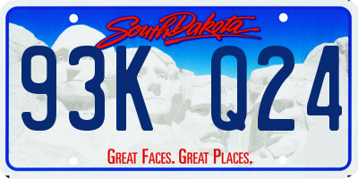 SD license plate 93KQ24