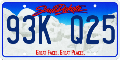 SD license plate 93KQ25