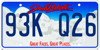 SD license plate 93KQ26