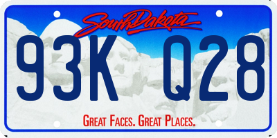 SD license plate 93KQ28