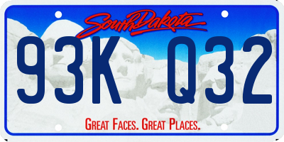 SD license plate 93KQ32