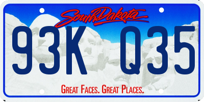 SD license plate 93KQ35