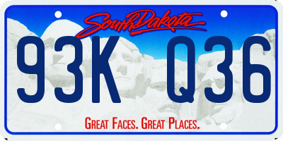 SD license plate 93KQ36