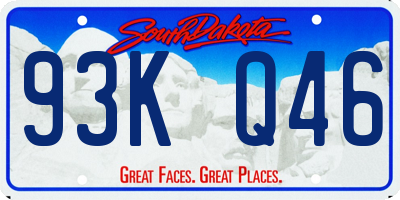 SD license plate 93KQ46