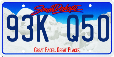 SD license plate 93KQ50