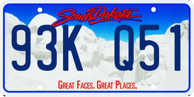 SD license plate 93KQ51