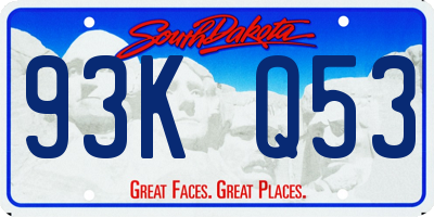 SD license plate 93KQ53