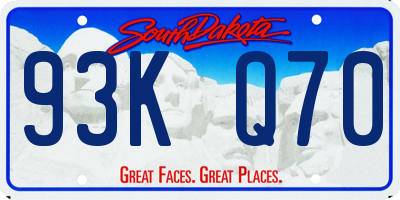 SD license plate 93KQ70