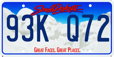 SD license plate 93KQ72