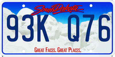 SD license plate 93KQ76