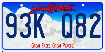 SD license plate 93KQ82
