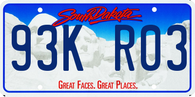 SD license plate 93KR03